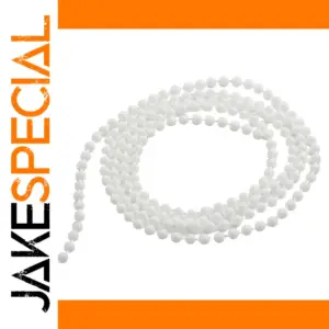 White Beaded Chain for Blinds 10m, 17x7mm Connectors