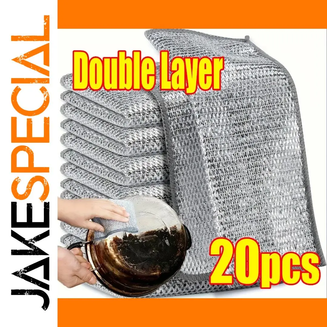 Durable Double Layer Cleaning Cloth 20x20cm 1 Durable Double Layer Cleaning Cloth 20x20cm