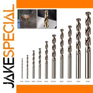 Set of 10 Cobalt Drill Bits 1-6mm for Metal & Wood