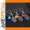 Colorful Tennis Racket Keychain with Charms
