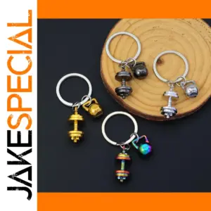 Fitness Dumbbell Keychain Set in Four Colors