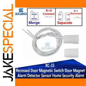 RC-33 Recessed Magnetic Door Switch for Security