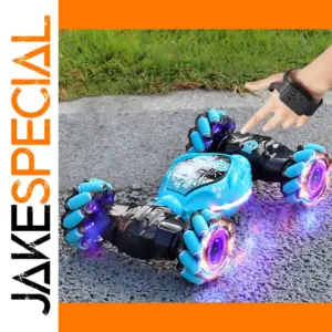 Sky Blue RC Car with LED Lights and Gesture Control