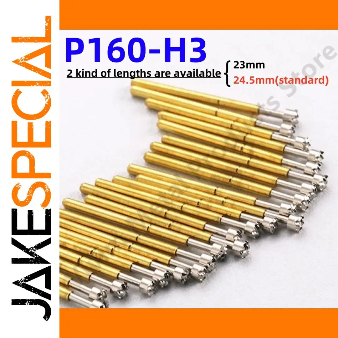 P160-H3 Brass Spring Test Pins, 100 pcs 1 P160-H3 Brass Spring Test Pins, 100 pcs
