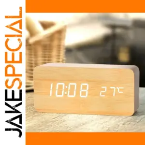 Wooden Digital Alarm Clock with LED Display