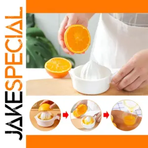 White Manual Citrus Juicer 10cm Diameter