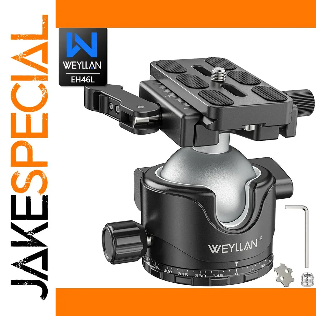 WEYLLAN EH46L Tripod Ball Head with 20kg Support 1 WEYLLAN EH46L Tripod Ball Head with 20kg Support