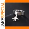 Minimalist Stainless Steel Airplane Ring for Men