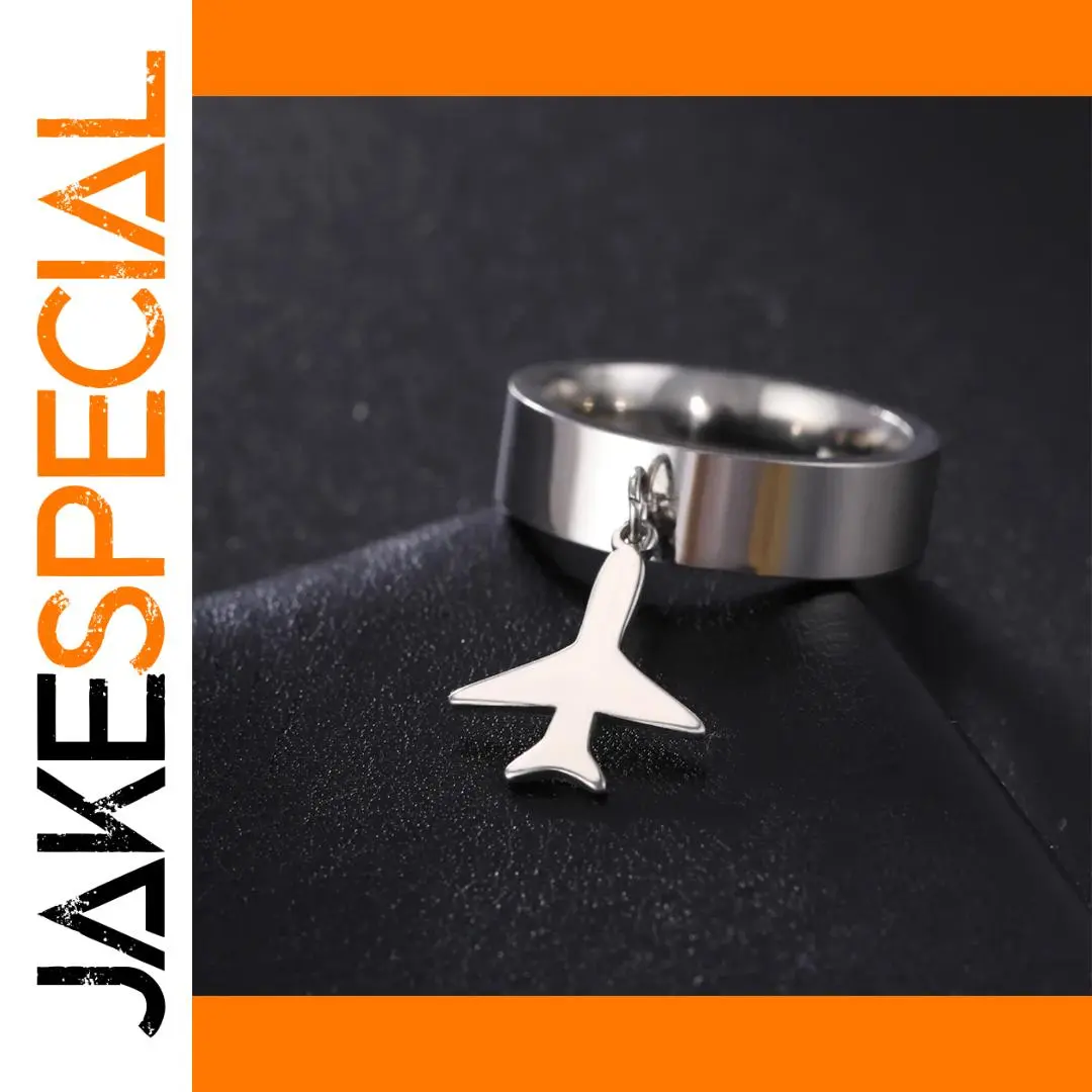 Minimalist Stainless Steel Airplane Ring for Men 1 Minimalist Stainless Steel Airplane Ring for Men