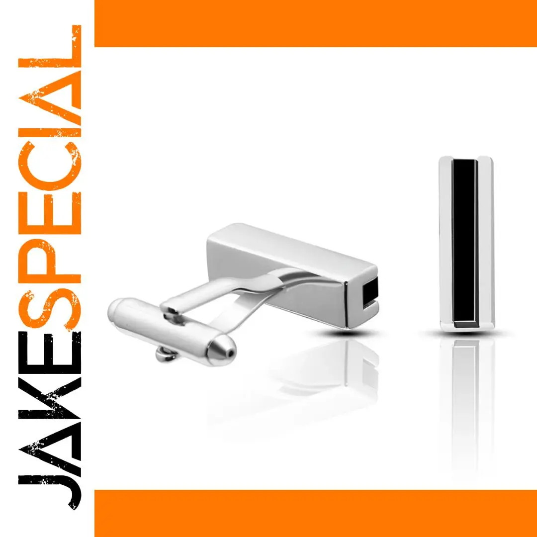 Modern Men's Rectangular Cufflinks with Bold Color Contrasts 1 Modern Men's Rectangular Cufflinks with Bold Color Contrasts