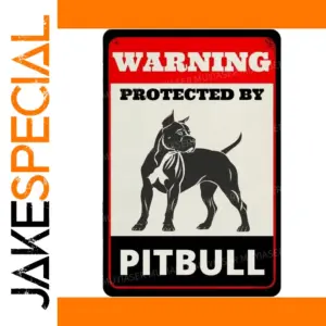 Pitbull Warning Metal Sign 20x30 cm