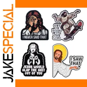 Cartoon Jesus Badge - Vibrant Alloy Pin