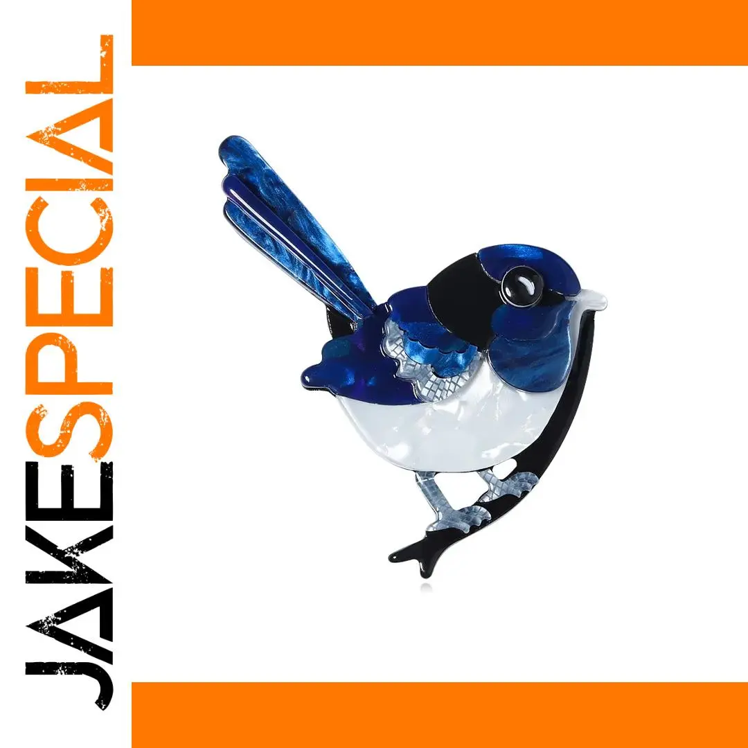 Blue Magpie Acrylic Brooch for Fashion 1 Blue Magpie Acrylic Brooch for Fashion