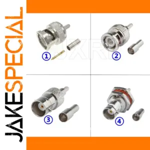 BNC RF Coaxial Connector Set, 50Ω, Copper