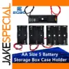Black AA Battery Storage Case with Metal Springs