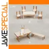 Miniature 1:35 Scale Wooden Table & Chairs Set