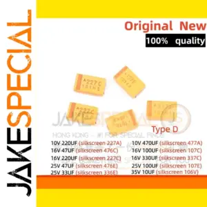 Vibrant 10-Pack D-Type Tantalum Capacitors Set