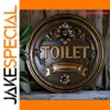 Vintage American-Style Toilet Sign with Gold Details