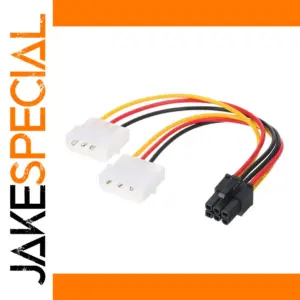 Dual 4Pin IDE to 6Pin Power Extension Cable 17cm