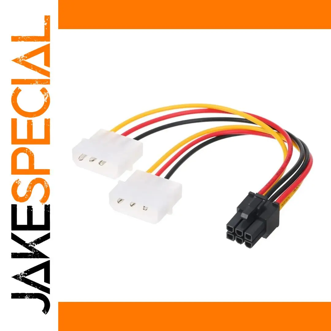 Dual 4Pin IDE to 6Pin Power Extension Cable 17cm 1 Dual 4Pin IDE to 6Pin Power Extension Cable 17cm