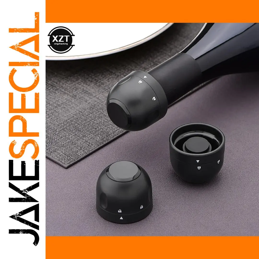 Black Vacuum Wine Stopper with Seal System 1 Black Vacuum Wine Stopper with Seal System