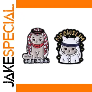 Saudi Arabia Cat Brooch with Two Playful Designs