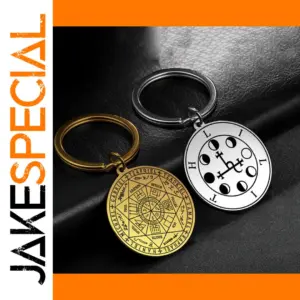 Mystical Stainless Steel Keychain with Sacred Symbols