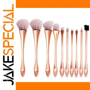 Elegant Rose Gold Makeup Brush Set for Adults