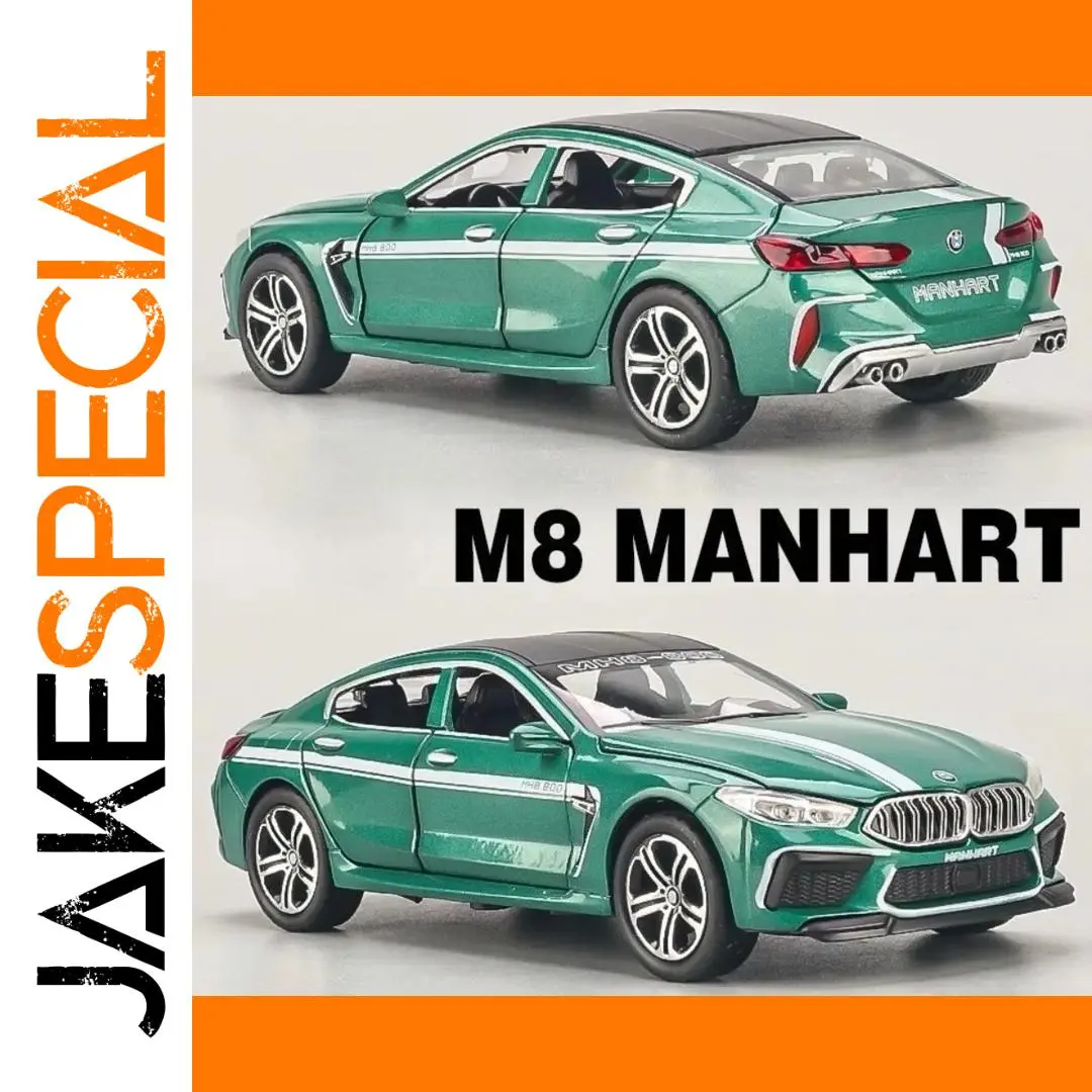Green BMW M8 Manhart 1:32 Diecast Model 1 Green BMW M8 Manhart 1:32 Diecast Model