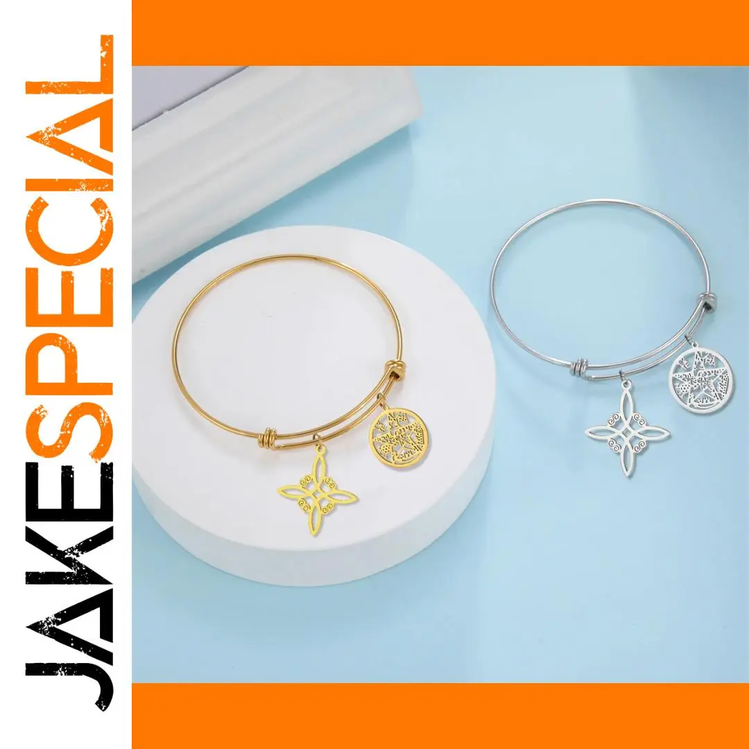 Stainless Steel Vintage-Style Bangle Set 1 Stainless Steel Vintage-Style Bangle Set