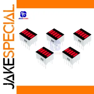 Five 5-Segment Red LED Display Indicators Set