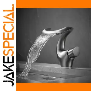 Waterfall Bathroom Faucet in Brushed Gun Grey