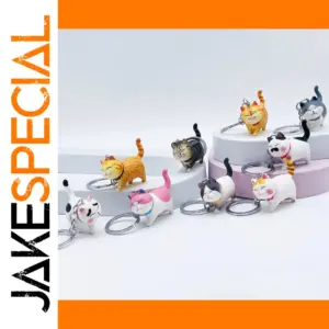 Colorful Cartoon Cat Keychain for Bags and Keys