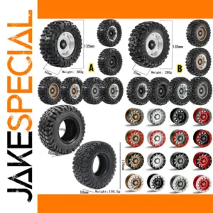 RC Crawler Wheels Set 1/8 & 1/7 Scale 2.6" Tires