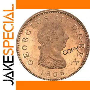 Antique Copper King George III Penny Replica