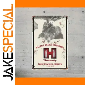 Vintage Hornady Outdoor Metal Sign 12x16 in