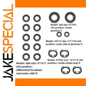 18-Piece Metal Bearings Set for RC Vehicles