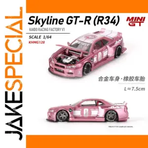 Nissan Skyline R34 GTR Diecast Model 1:64 Pink