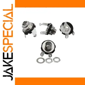 Chrome 1/4" Mono Guitar Jack Sockets, Set of 4