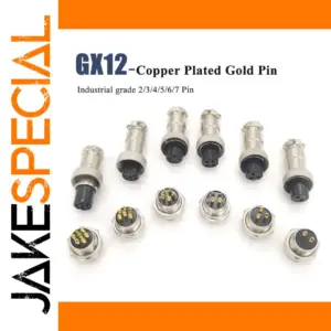 GX12 Gold-plated Aviation Plug Socket (2-7 Pins)