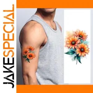 Colorful Watercolor Hydrangea Temporary Tattoos Set