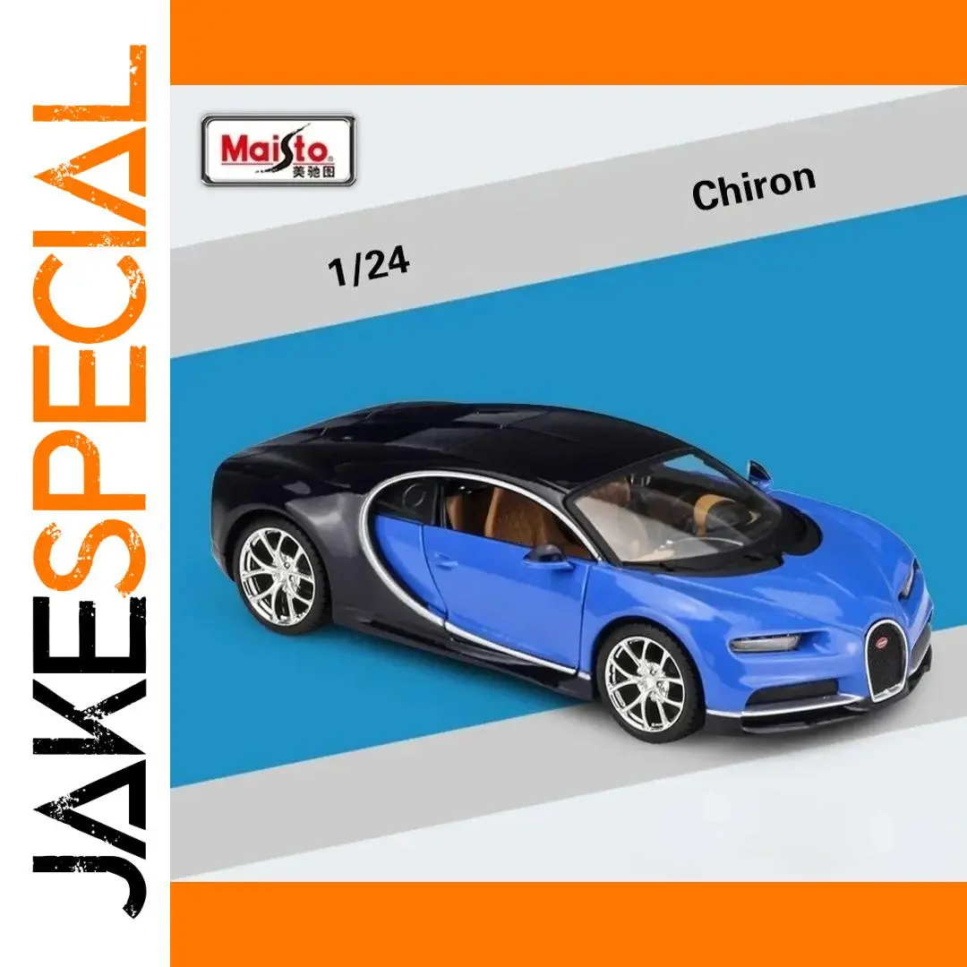 Blue Bugatti Chiron 1:24 Diecast Model Car 1 Blue Bugatti Chiron 1:24 Diecast Model Car