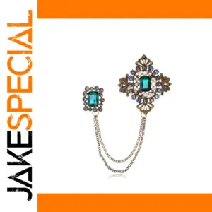 Vintage Elegant Brooch with Double Chain