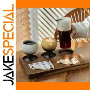 Rustic Acacia Coffee Flight Serving Tray