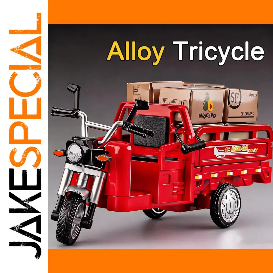 Red 1:12 Scale Cargo Tricycle Model by MAKEDA 1 Red 1:12 Scale Cargo Tricycle Model by MAKEDA