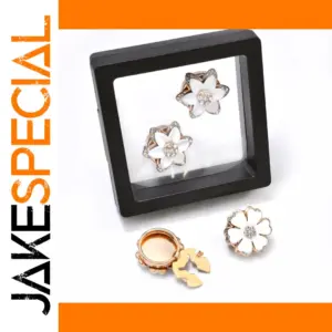 Floral Cufflinks Set with Diamond Accents