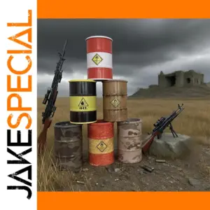 Miniature Military Oil Drum Model for Dioramas