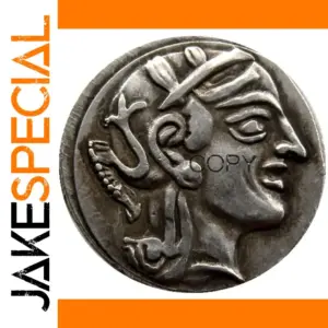 Greek Drachm Replica Coin with Athena Portrait