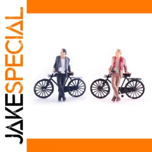 2-Detail Men with Bicycle Miniature Set