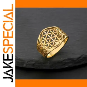 Stainless Steel Flower of Life Ring